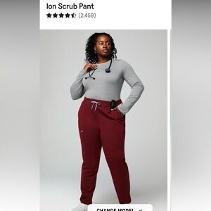 Fabletics Ion Scrub Pants XXL/1X Wine 5 Pocket Comfort Stretch Lightweight